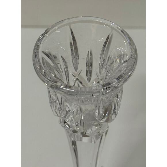 8" Lead Crystal One Inch Taper Candle Holder Pedastal Star. - Picture 2 of 3